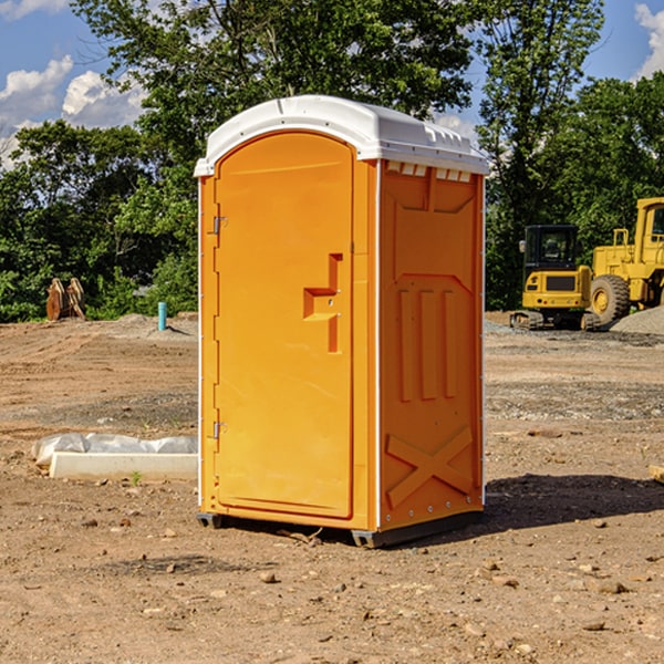 how often are the portable restrooms cleaned and serviced during a rental period in Demopolis